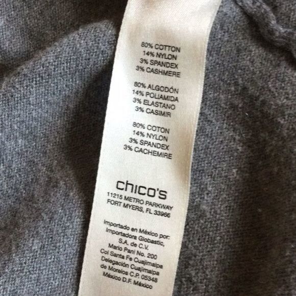 Zenergy by Chico’s‎ Embellished Zip Up Gray Hoodie Chico’s Size 0 Reg 4/6 - Picture 7 of 9